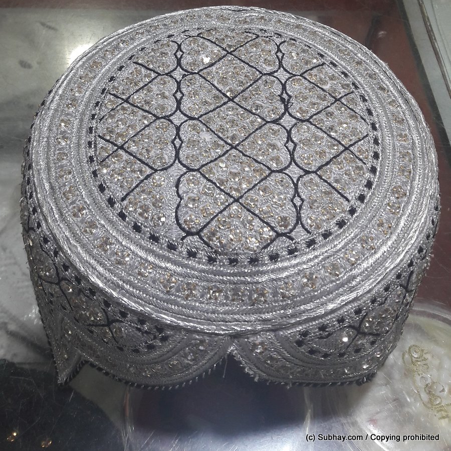 Sindhi Nagina / Zircon / Heera Sindhi Cap / Topi (Hand Made) MKC-512